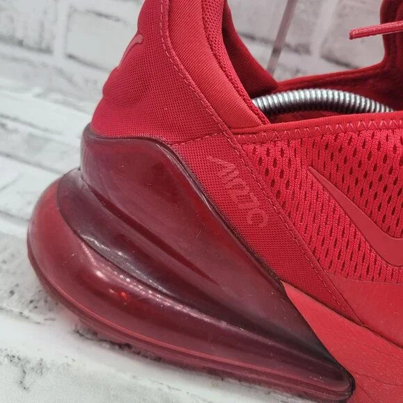 Nike Air Max 270 GS Triple Red University Running Shoes Men's size 13 - Picture 9 of 10